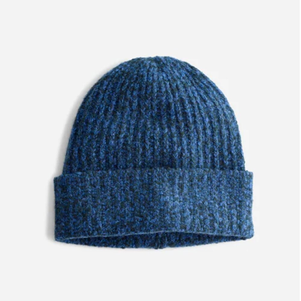 Madewell Cotton Blend Cuffed Beanie Heather Bluestone